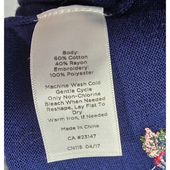 Womens Iconic Paris Embroidered Talbots Sweater Size Small Eiffel Tower French - Picture 5 of 5